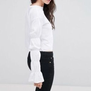 asos tall top with volume sleeve detail asos